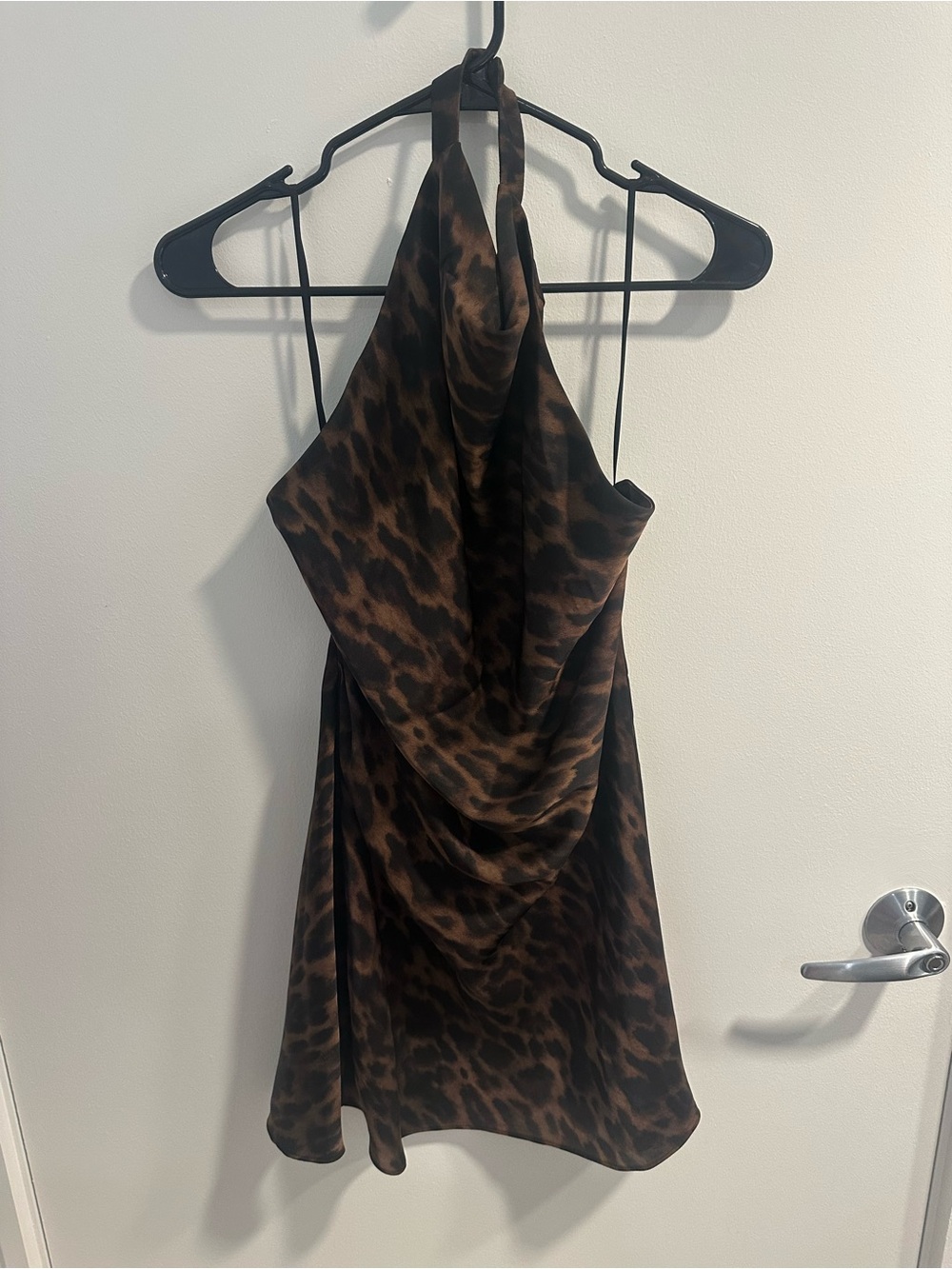 Aritzia Brown Leopard Halter Mini Dress